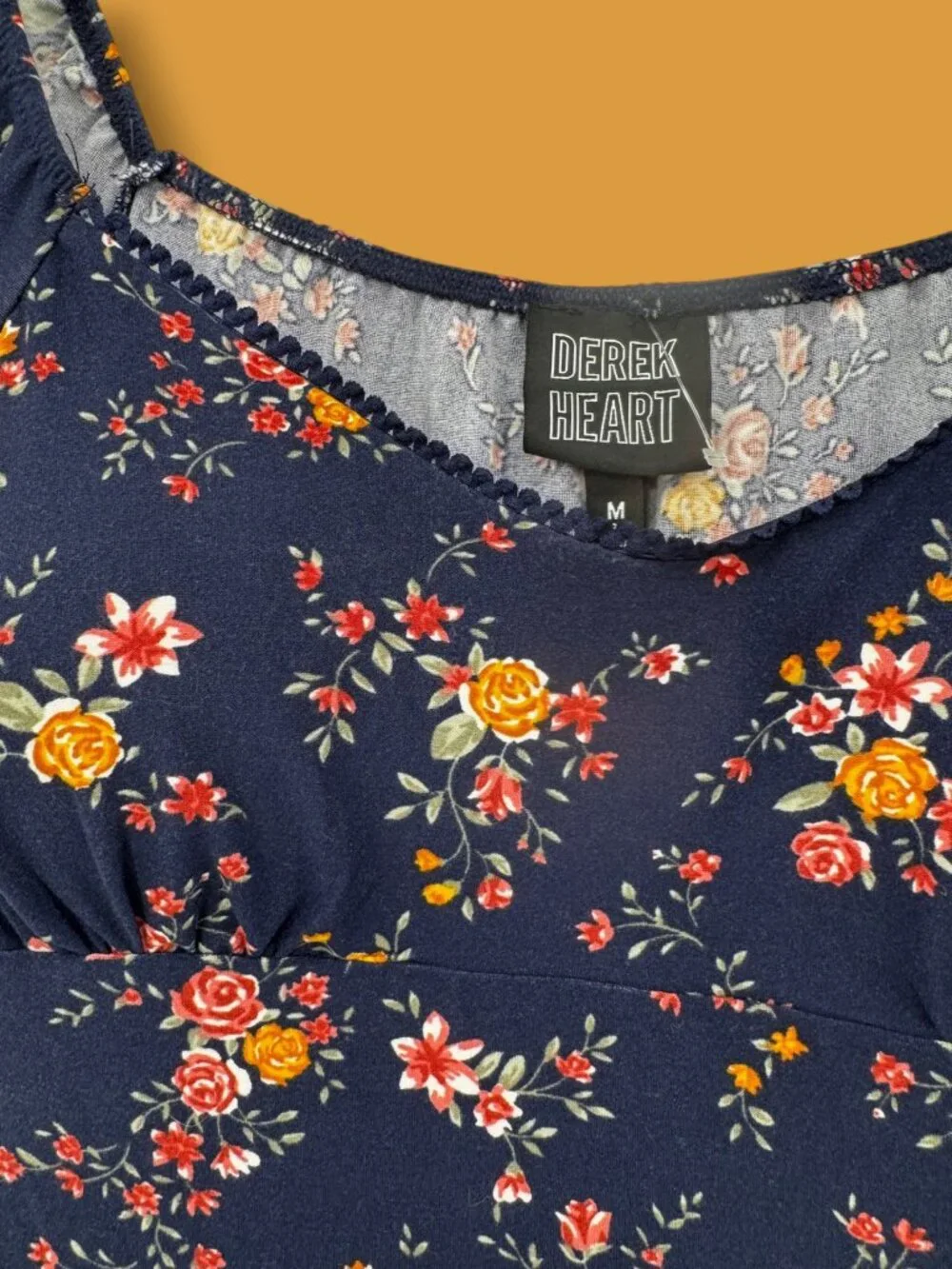 Derek Hart Blue Floral Sundress w/ Support - Picture 3 of 6